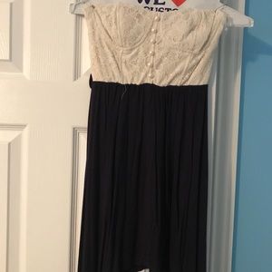Rue21 White and Blue Strapless Sundress